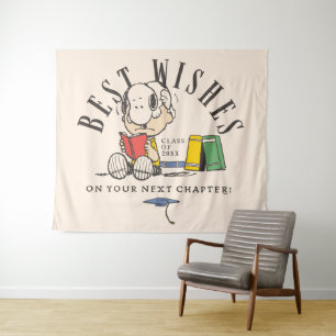 Pinda's Beste Wensen Afstudeerfeest Snoopy Leest Wandkleed