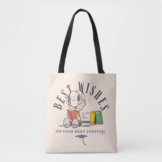 Pinda's Beste Wensen Afstudeert Snoopy Leest Tote Bag (Voorkant)