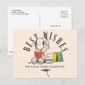 Pinda's Beste Wensen Afstuderen Snoopy Lezen Briefkaart (Voorkant / Achterkant)