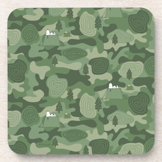 pinda's | Camouflage in Snoopy & Woodstock Bier Onderzetter (Voorkant)