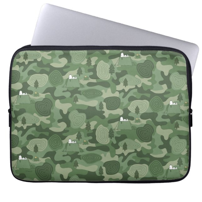 pinda's | Camouflage in Snoopy & Woodstock Laptop Sleeve (Voorkant)