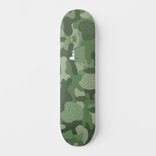 pinda's | Camouflage in Snoopy & Woodstock Persoonlijk Skateboard (Voorkant)