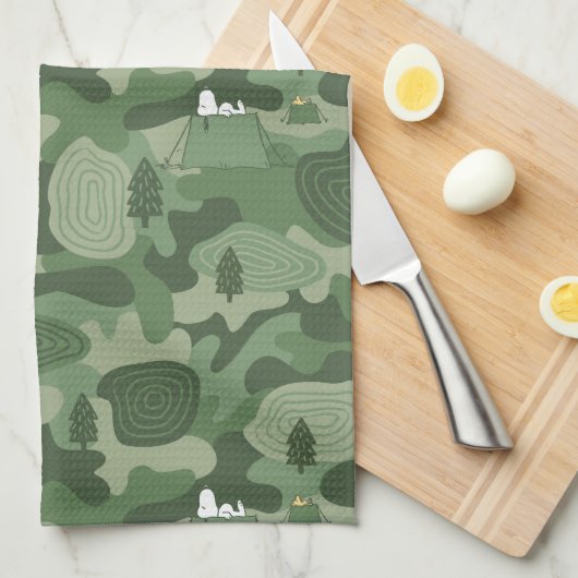 pinda's | Camouflage in Snoopy & Woodstock Theedoek (Quarter Fold)