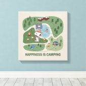 pinda's | Camp Kaart Snoopy & Woodstock Canvas Afdruk (Insitu (Houten vloer))
