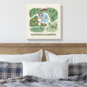 pinda's | Camp Kaart Snoopy & Woodstock Canvas Afdruk (Insitu (Slaapkamer))