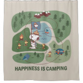 pinda's | Camp Kaart Snoopy & Woodstock Douchegordijn (Voorkant)