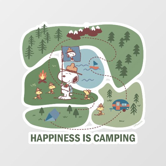 pinda's | Camp Kaart Snoopy & Woodstock Raamsticker (Vel)