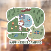 pinda's | Camp Kaart Snoopy & Woodstock Raamsticker (Vel 2)