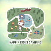 pinda's | Camp Kaart Snoopy & Woodstock Raamsticker (Vel 3)
