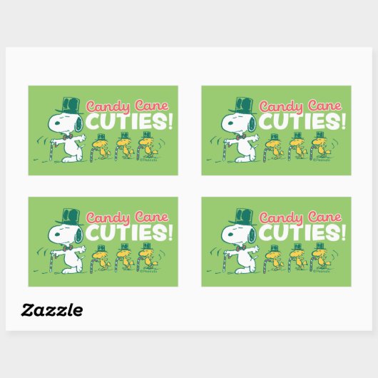 pinda's | Candy Cane Cuties Rechthoekige Sticker (Vel)