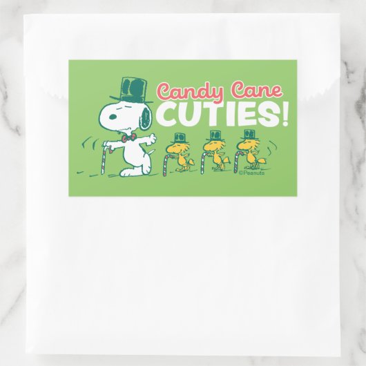 pinda's | Candy Cane Cuties Rechthoekige Sticker (Tas)