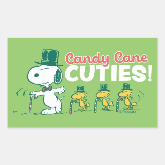 pinda's | Candy Cane Cuties Rechthoekige Sticker (Voorkant)