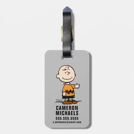 pinda's | Charlie Brown Bagagelabel (Achterkant verticaal)