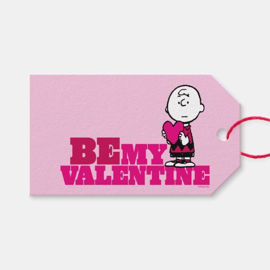pinda's | Charlie Brown be My Valentijn Cadeaulabel (Voorkant (Horizontaal))