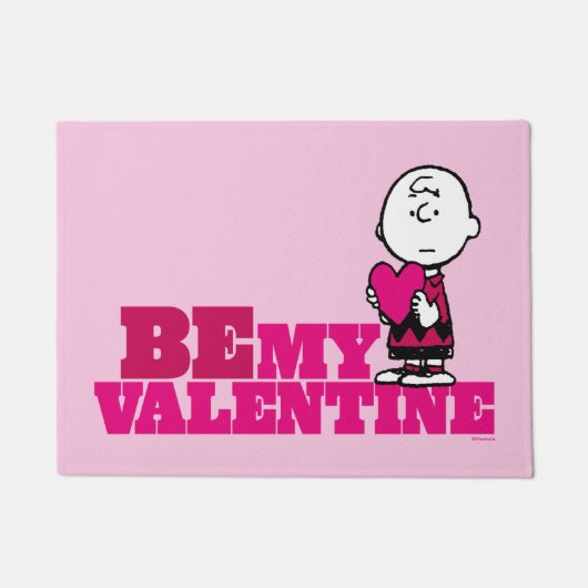 pinda's | Charlie Brown be My Valentijn Deurmat (Voorkant)