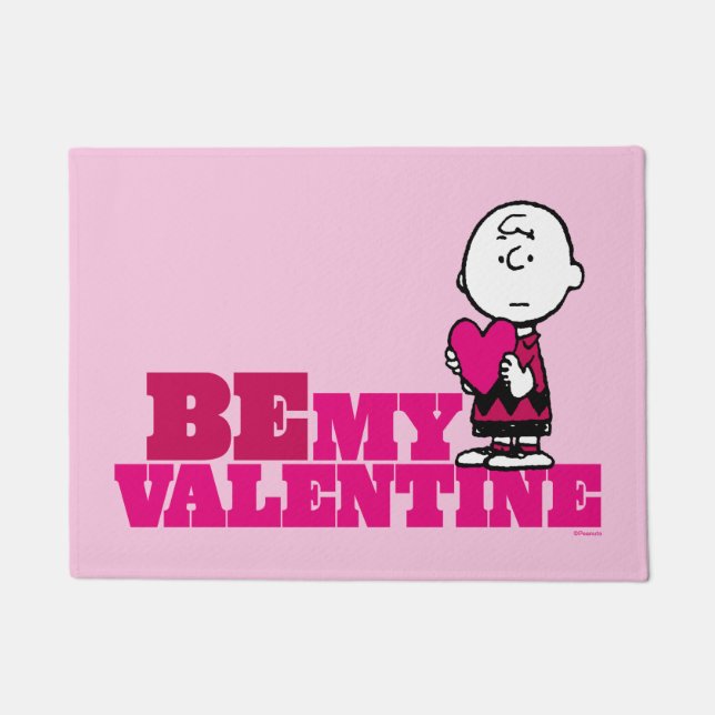 pinda's | Charlie Brown be My Valentijn Deurmat (Voorkant)