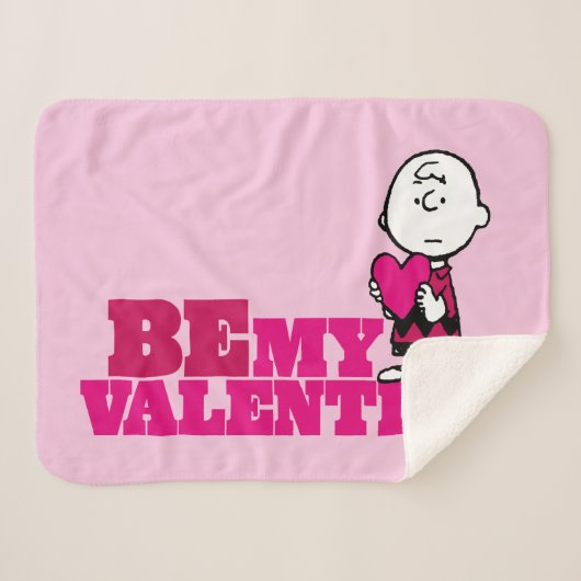 pinda's | Charlie Brown be My Valentijn Sherpa Deken (Voorkant (horizontaal))