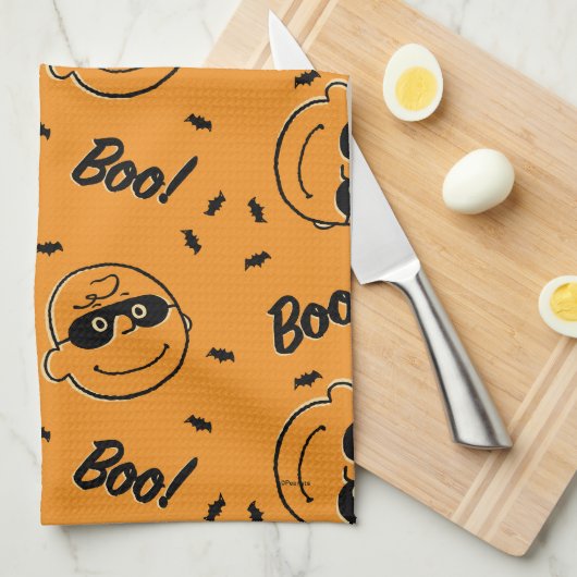 pinda's | Charlie Brown Boo! Patroon Theedoek (Quarter Fold)