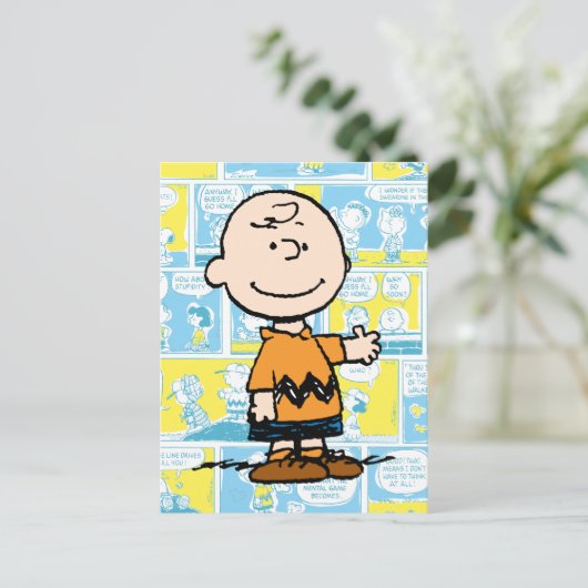 pinda's | Charlie Brown Comic Pattern Briefkaart (Staand voorkant)