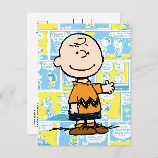 pinda's | Charlie Brown Comic Pattern Briefkaart (Voorkant / Achterkant)