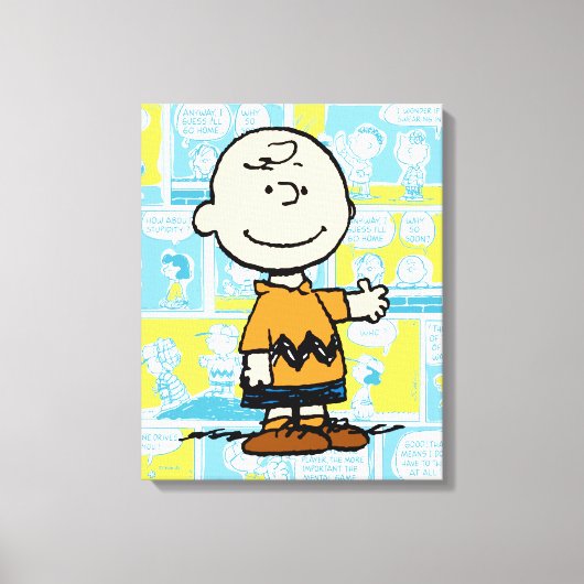 pinda's | Charlie Brown Comic Pattern Canvas Afdruk (Voorkant)