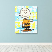 pinda's | Charlie Brown Comic Pattern Canvas Afdruk (Insitu (Houten vloer))