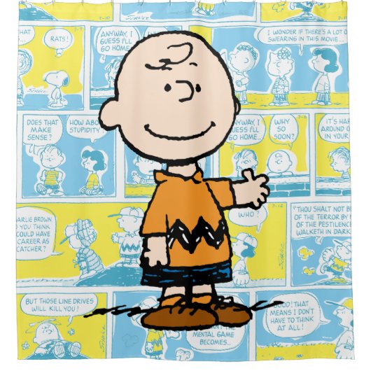 pinda's | Charlie Brown Comic Pattern Douchegordijn (Voorkant)