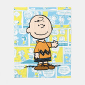 pinda's | Charlie Brown Comic Pattern Fleece Deken (Voorkant)