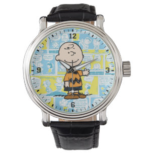 pinda's   Charlie Brown Comic Pattern Horloge