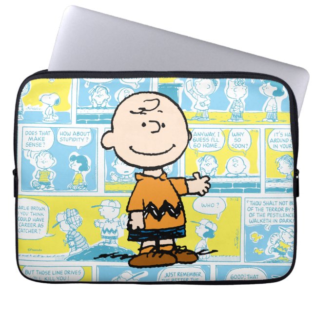 pinda's | Charlie Brown Comic Pattern Laptop Sleeve (Voorkant)