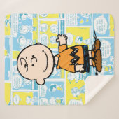 pinda's | Charlie Brown Comic Pattern Sherpa Deken (Voorkant (horizontaal))