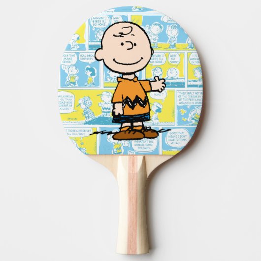 pinda's | Charlie Brown Comic Pattern Tafeltennisbatje (Voorkant)