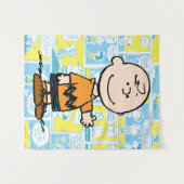 pinda's | Charlie Brown Comic Pattern Wandkleed (Voorkant (horizontaal))