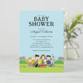 pinda's | Charlie Brown en Gang Baby shower Kaart (Staand voorkant)