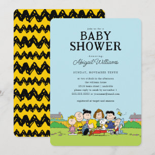 pinda's Charlie Brown en Gang Baby shower Kaart