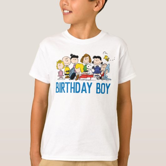pinda's | Charlie Brown en Gang Birthday Boy T-shirt (Voorkant)