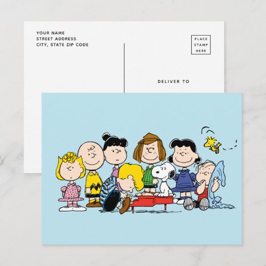 pinda's | Charlie Brown en Gang Briefkaart (Voorkant / Achterkant)