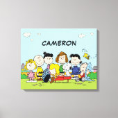 pinda's | Charlie Brown en Gang | Jouw namen toevo Canvas Afdruk (Voorkant)