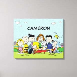 pinda's Charlie Brown en Gang Jouw namen toevo Canvas Afdruk