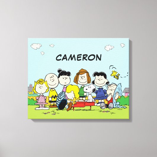 pinda's | Charlie Brown en Gang | Jouw namen toevo Canvas Afdruk (Voorkant)