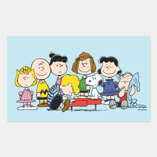 pinda's | Charlie Brown en Gang Rechthoekige Sticker (Voorkant)