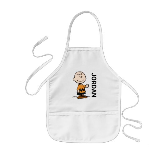 pinda's | Charlie Brown | Jouw namen toevoegen Kinder Schort (Voorkant)