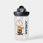 pinda's | Charlie Brown | Jouw namen toevoegen Waterfles (Voorkant)