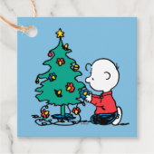 pinda's | Charlie Brown-kerstlampjes Bedankjes Labels (Voorkant)