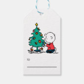 pinda's | Charlie Brown-kerstlampjes Cadeaulabel (Voorkant)