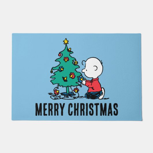 pinda's | Charlie Brown-kerstlampjes Deurmat (Voorkant)