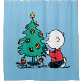 pinda's | Charlie Brown-kerstlampjes Douchegordijn (Voorkant)