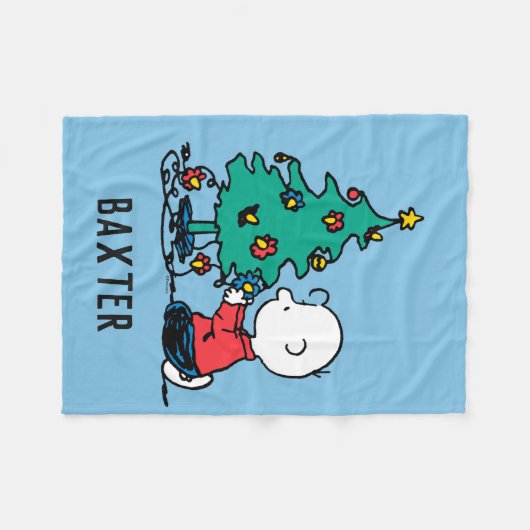 pinda's | Charlie Brown-kerstlampjes Fleece Deken (Voorkant (Horizontaal))