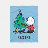 pinda's | Charlie Brown-kerstlampjes Fleece Deken (Voorkant)