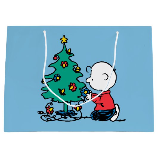 pinda's | Charlie Brown-kerstlampjes Groot Cadeauzakje (Voorkant)